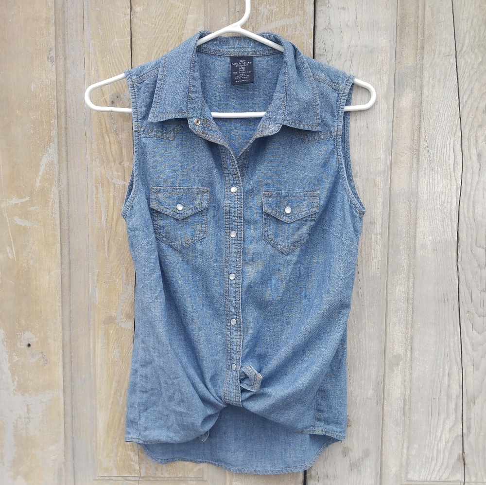Denim Sleeveless Top